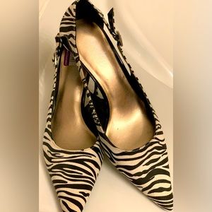 Brand new, zebra print heels
